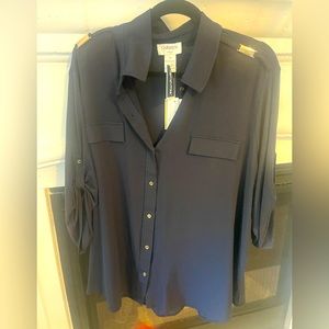 NWT navy button down 3X
